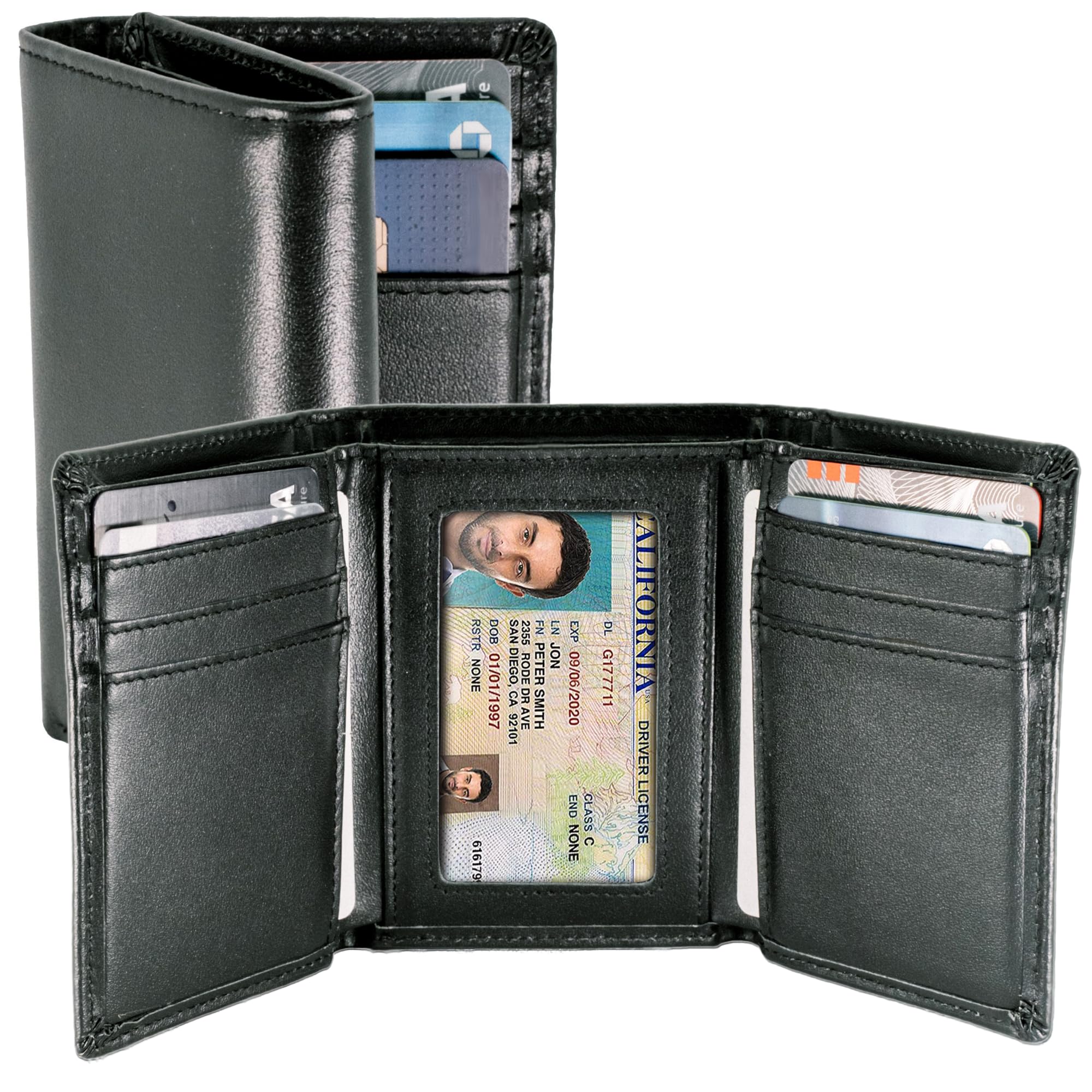 Top Grain Leather Trifold Wallet for Men | Ultra Strong Stitching